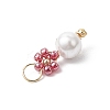 Glass Seed Beaded Flower Pendants PALLOY-MZ00678-6