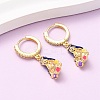 Brass Micro Pave Cubic Zirconia Human Hoop Earrings EJEW-A149-05G-1