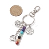 Lapis Lazuli & Green Aventurine & Synthetic Turquoise & Red Jasper & Tiger Eye & Amethyst & Red Aventurine Alloy Pendant Decorations KEYC-JKC00834-01-3
