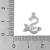 Brass Crystal Rhinestone Letter Links Connector Charms KK-S395-06P-S-3