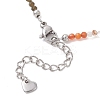 2MM Natural & Synthetic Mixed Gemstone Gradient Color Faceted Round Beaded Necklaces for Women NJEW-JN05865-04-5