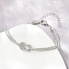 Brass Chain Knot 2-Strand Bracelets for Women KK-CBA68DA-17A-P-2