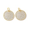 Brass Micro Pave Clear Cubic Zirconia Pendants KK-Q031-17G-1