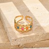304 Stainless Stee Enamel Open Cuff Rings RJEW-Q006-02A-G-1