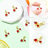 6Pcs Brass Micro Pave Clear Cubic Zirconia Pendants KK-SC0006-90-3
