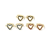 Rack Plating Brass Enamel Heart Cuff Earrings for Women EJEW-C097-15G-1