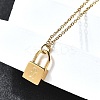 304 Stainless Steel Rolo Chain Pendant Necklaces NJEW-S444-01G-02-2