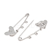 Crisscross Heart 304 Stainless Steel Safety Pins Brooch Findings SA-CBA098D-15E-P02-2