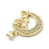 Brass Micro Pave Cubic Zirconia Pendants KK-F877-18G-2
