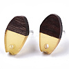 Transparent Resin & Walnut Wood Stud Earring Findings MAK-N032-010A-A02-2