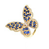 Cubic Zirconia Butterfly Open Cuff Rings RJEW-N037-016-02LG-3