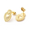 Brass Heart Stud Earrings for Women EJEW-I283-02G-2
