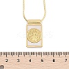 Brass Pave Shell Rectangle Saint Benedict Medal Pendants Necklaces for Women LS-NJEW-Z053-01G-01-5