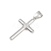 316 Surgical Stainless Steel & Clear Cubic Zirconia Pendants STAS-A137-03A-P-2