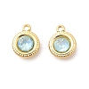Brass Glass Charms KK-P340-11G-03-1