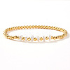 Brass & Imitation Pearl Beads Stretch Bracelets for Women DR0558-7-1