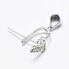 Anti-Tarnish Rhodium Plated 925 Sterling Silver Micro Pave Cubic Zirconia Pendant Bails STER-E053-45P-1