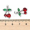 SHEGRACE Brass Cubic Zirconia Charms XGRQ3P816-625P-3
