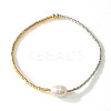 Imitation Pearl & Glass Seed Bead Stretch Bracelets for Women NJ9716-1-2
