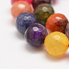 Faceted Natural Dragon Veins Fire Crackle Agate Beads Strands G-F447-10mm-F01-4