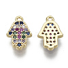 Brass Micro Pave Cubic Zirconia Charms KK-S348-550-NF-2