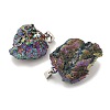 Electroplated Raw Rough Natural Druzy Agate Pendants G-H084-07P-04-2