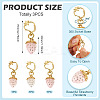 3Pcs Resin Rhinestone Strawberry Pendants Decoration HJEW-TAC0094-4