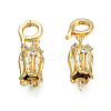 Brass Micro Pave Cubic Zirconia Peg Bails KK-N233-392-2