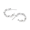 Rhodium Plated 925 Sterling Silver Stud Earrings EJEW-K258-22P-2