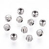Rhodium Plated 925 Sterling Silver Beads STER-T004-78P-2.5mm-3