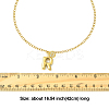 304 Stainless Steel Clear Cubic Zirconia Heart & Letter Pendant Curb Chain Necklaces for Women NJEW-FS00012-27L-3