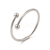 Non-Tarnish 304 Stainless Steel Wire Wrapped Open Cuff Ring for Women LS-RJEW-E066-12P-1