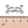 Brass Micro Pave Clear Cubic Zirconia Fold Over Clasps KK-C075-04P-3