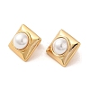 Square 304 Stainless Steel Stud Earrings EJEW-U003-36G-1