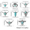 16Pcs 8 Styles Synthetic Turquoise Pendants FIND-CJ0002-39-8
