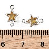 SHEGRACE Brass Pave Cubic Zirconia Star Connector Charms XGRQ2O701-441C-P-3