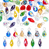 72Pcs 12 Style Glass Pendants PALLOY-GA00047-1