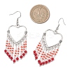 Hollow Heart Alloy & Glass Seed Beads Tassel Chandelier Earrings EJEW-MZ00685-02-3
