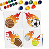 MAYJOYDIY US 4Pcs 4 Styles Sport Ball PET Hollow Out Drawing Painting Stencils DIY-MA0004-14-1