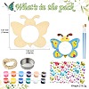 DIY Unfinished Wood Butterfly Shape Pet Feeder Kits for Children's Crafts ST-CJ0009-3-2