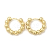 Brass Ball Beaded Hoop Earrings for Women EJEW-B013-05-2
