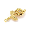 Long-Lasting Brass Micro Pave Clear Cubic Zirconia Connector Charms KK-O008-03A-G-2