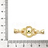 Rack Plating Brass Micro Pave Clear & Green Cubic Zirconia Fold Over Clasps KK-E034-54G-3