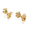 Bowknot Brass Micro Pave Cubic Zirconia Stud Earrings EJEW-B148-07C-G-4