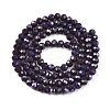 Electroplate Opaque Solid Color Glass Beads Strands EGLA-A044-P4mm-L11-3