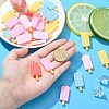 40Pcs 5 Colors Opaque Resin Pendants RESI-CJ0002-99-4