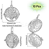 10Pcs Filigree Flat Round Brass Cage Pendants KK-SC0005-91-2