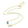 Brass Micro Pave Clear Cubic Zirconia Pendant Necklaces NJEW-Z032-01D-1