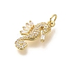 Rack Plating Brass Micro Pave Cubic Zirconia Pendants KK-M296-10G-2