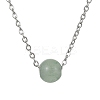 Natural Green Aventurine Round Bead Pendant Necklaces NJEW-JN04551-04-1